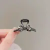 Pinza para el Cabello Pequeña con Forma de Lazo Coreano y Pedrería Pinza para Flequillo Lateral Pinza de Princesa Pinza para el Cabello con Diseño Pequeño para Mujer