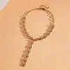 Collar de Metal con Estilo Transfronterizo Europeo y Americano, Plisado Irregular, Borla de Gota de Agua, Temperamento Retro, Lujo Ligero, Sensación de Alta Gama, Joyería para Mujer