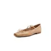 Zapatos de Mujer de Estilo Nuevo para Todas las Estaciones, de Tacón Bajo, Tallas Grandes para Mujer, de Tacón Cuadrado, Antideslizantes, de Suela Suave, Zapatos Bajos, Zapatos de Piel de Vaca con Punta Redonda