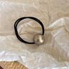 Estilo Dongdaemun Estilo Básico Simple Cuerda para el Cabello de Perla Grande para Mujer Combinable Banda de Cuero Ins Celebridad Cibernética Lazo para el Cabello Cuerda para Cabeza de Bola