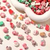 Lindos e ingeniosos mini accesorios navideños de resina, parches DIY para fundas de teléfono, decoraciones con pegamento de crema y componentes de accesorios