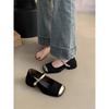 Zapatos Planos para Mujer 2024 Primavera/Verano Celebridad de Internet Nuevo Estilo Retro Británico Mary Jane Antideslizantes Adelgazantes para Combinar con Faldas Versátiles