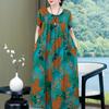 Camisón de algodón y seda para mujer de mediana edad y mayor, de verano, holgado, informal, de manga corta, para el hogar, talla grande