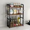 Estante de Almacenamiento de Especias para Cocina Mostrador Multicapa Estrecho Pequeño Botella Tarro de Condimentos Estante de Almacenamiento Universal sin Perforaciones