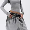 Nuevo de Moda Celebridad de Internet Jazz Danza Cadena de Cadera para Hip Hop Danza Callejera Cadena de Cintura Accesorio de Cadera Bufanda Triangular con Lentejuelas Cinturón con Borlas Bufanda Versátil para la Cintura