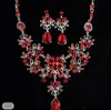 Conjunto de Joias Femininas Brincos Joias Banhado a Ouro Vermelho/Azul/Roxo Adequado para Festa Casamento