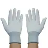 Luvas com palma revestida de PU branco para fábrica eletrônica sem poeira revestimento eletrostático luvas de proteção do trabalho revestidas de PU finas atacado