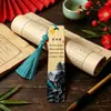 Marcador de Libros de Bambú Estilo Chino Poesía Antigua Borla Creativa Para Estudiantes de Primaria Regalo de Lectura Papelería Souvenir Cultural y Creativo