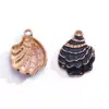 Colgante de concha de moda de colores con gota de aceite, accesorios de joyería de aleación para manualidades, collar, pulsera, colgante decorativo, venta caliente transfronteriza