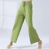 Pantalones Anchos de Modal de Cintura Alta Pierna Recta Caída Elásticos Pantalones de Práctica de Danza Clásica Pantalones de Danza China Pantalones de Yoga