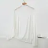 Camiseta de Modal de Manga Larga con Cuello Alto para Mujer, Nueva de Primavera y Otoño, Camisa Base Casual Holgada, Top Talla Grande