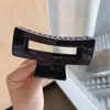 Presilha de cabelo garra para primavera e verão, grampo de cabelo feminino, estilo coreano, novo modelo 2026, preto, elegante, adiciona volume, presilha tubarão extragrande