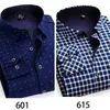 Camisa cálida al por mayor para hombres de mediana edad y mayores, top de otoño e invierno, papá, forro polar, gruesa, a cuadros, manga larga
