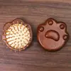 Peine de Sándalo Dorado Peine con Bolsa de Aire Gatito Peine con Almohadilla de Aire Peine para Uñas Anilladas Peine de Cabeza de Madera Linda Peine Masajeador de Meridianos Portátil