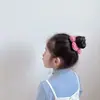 Nuevo tejido de primavera cuadros flor tridimensional anillo para el pelo cuerda para el pelo de niños cuerda para la cabeza bola