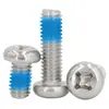 Tornillo de Acero Inoxidable 304 Cabeza de Pan Phillips Punta PM Pegamento Azul a Mitad YB818 Tornillo Pequeño Electrónico de Precisión m3m4m6m8