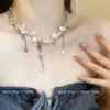 Colar de Corrente para Clavícula Feminina com Estrela, Borla e Pérolas Design Barroco Novo Colar de Pescoço Verão