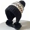 Gorro de Lana Grueso y Cálido para Mujer para Otoño e Invierno, Gorro de Felpa Protector de Orejas, Gorro Pullover a Prueba de Frío para Ciclismo, Gorro de Cazador