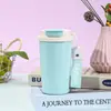 Taza de café elegante de alta gama con revestimiento interior de acero inoxidable 316, diseño simple con asa, taza aislada para uso en exteriores, taza portátil con pajita