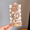 Marrón leche felpa infantil banda de goma bolas para niñas cabeza no duele pelo elástico buena niña dulce tocado accesorios para el cabello anillo para el pelo