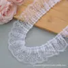 Juego de Tarjetas de Accesorios de Encaje de Gasa de Nieve DIY Borde de Gasa de Doble Capa Bolsa de Dolor DIY Encaje Decorativo Bordado Lazo Plegado