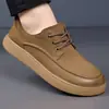 Sapatos Casuais Masculinos com Cadarço Estilo Novo Primavera e Outono 2026 Feitos à Mão Solado Macio Superfície Macia Sapatos de Pai Sapatos Masculinos Transfronteiriços 86037