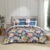 Impressão Digital e Tingimento Capa de Colcha Floral e Fronhas Conjunto de Três Peças Fabricante Atacado Transfronteiriço Roupa de Cama Conjuntos Europeus e Americanos