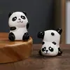 Enfeites de Panda de Cerâmica Fofos de Desenho Animado Criativo para Mesa de Escritório Estação de Trabalho Descompressão Panda Artesanato Criativo de Cerâmica