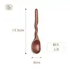 Cuchara de madera de mango largo, hecha a mano de madera de nanmu, vajilla de madera estilo japonés, cuchara para el hogar para miel y mermelada, se puede imprimir con un logotipo