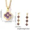 Colar Pingente Trevo de Quatro Folhas Conjunto de Joias Brincos Popular Luxo Nicho Versátil Flor Acessório para Clavícula
