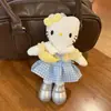 Colgante de Bolso de Hello Kitty de Piernas Largas de Dibujos Animados de Cuero Blanco y Negro Colgante de Muñeco de Peluche Llavero