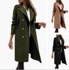 Amazon 2023 Primavera y Otoño nuevo abrigo de mujer de tela de lana multicolor y multitalla, abrigo largo con múltiples botones, éxito de ventas de AliExpress
