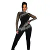 C6226 Transfronteiriço AliExpress Amazon Europa América Moda Feminina Mais Vendido Vestido de Noite de Renda Macacão com Strass