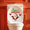 Pegatinas de pared navideñas transfronterizas, pegatinas de Santa Claus para inodoro, pegatinas para puertas, decoraciones de escenas festivas, pegatinas autoadhesivas de PVC