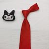 Corbata Roja para Hombre con Estilo de Cremallera, Ropa Formal para Bodas, Novio, Negocios, Anudada a Mano, Fácil de Jalar Sin Nudos