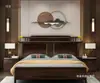 Pintura de Decoração de Parede Estilo Chinês, Peça de Pendurar para Cabeceira de Quarto em Metal, Decoração de Parede Tridimensional para Fundo de Sofá, Arte em Ferro de Hotel por Metabo