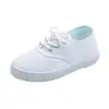 Sapatos Brancos Infantis Confortáveis Respiráveis Lona para Alunos do Jardim de Infância Meninos e Meninas Primavera Slip-on Tênis Esportivos