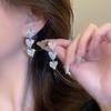 Aretes de botón de perlas de plata 925 estilo ins para mujer, nicho de moda de lujo ligero de alta gama, aretes versátiles, aretes elegantes retro
