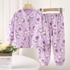 Conjunto de Ropa Interior de Algodón para Bebé, Nuevo Estilo Otoño, Cárdigan para Niños, Pijama Infantil, Ropa de Casa Cálida para Niñas, Ropa Infantil