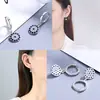 Hebilla de Oreja Transfronteriza Europea y Americana Hebilla de Oreja de Ojo de Diablo de Diamante de Plata S925 Pendientes de Moda Pendientes de Estilo Europeo y Americano