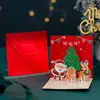 Tarjeta de felicitación de Navidad 2026, tarjeta de agradecimiento de Navidad 3D escrita a mano, tarjeta de regalo plegable de alta gama, venta al por mayor