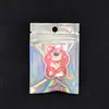 Bolsa para Snacks con Láser, Cable de Datos, Bolsa con Cierre Zip Yin y Yang, Funda para Teléfono Móvil, Bolsa de Papel de Aluminio con Purpurina, Bolsa para Joyería Fantasía Arcoíris