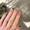 [Leopardo] Fofo Estampa de Leopardo Estrelada Estilo Ins Patch de Manicure Vestível Puro Feito à Mão Unhas Postiças Puro Feito à Mão