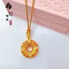 Loja de Ouro Mesmo Estilo Anel Pingente Estrela Banhado a Ouro com Diamantes para Mulheres, Novo Estilo Chinês Retro Colar Atacado