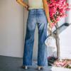 Estación Independiente Exportación Color Claro Jeans Simples para Mujer Amazon Transfronterizo Lavados Cintura Alta Pierna Ancha en Stock