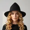 Sombrero de Bruja Hilo de Algodón Transfronterizo Europeo y Americano Sombrero de Bruja para Fiesta para Mujeres, Hombres y Niños Sombrero de Halloween Tejido Sombrero de Mago Puntiagudo