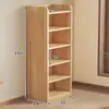 Estante de livros de madeira maciça, estante simples de piso para a sala de estar, prateleira de armazenamento para estudantes, armário de armazenamento multicamadas para quartos de crianças e quartos