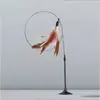 Vara teaser para gatos com penas, brinquedo autoentretenedor e durável para gatinhos, brinquedo para animais de estimação, suprimentos para animais de estimação