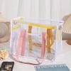 Bolsa de Playa Personalizada para Viajes de Verano, Bolsa de Natación Impermeable de Gran Capacidad, Bolsa Tote Transparente para Almacenamiento de Artículos de Aseo, Diseño Portátil
