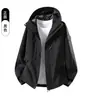 Chaqueta Exterior Resistente a Tres Pruebas de Pareja Popular en Transmisión en Vivo para Primavera y Otoño, Cortavientos, Impermeable, Resistente al Desgaste, con Capucha, Chaqueta de una Sola Capa para Hombres y Mujeres
